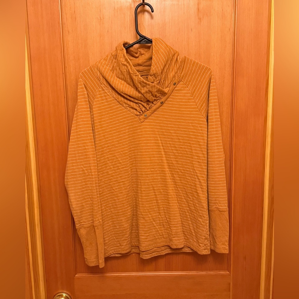 Columbia Women’s Performance Striped Cowl Neck Long Sleeve Top